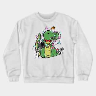 Magician Magic Tyrannosaurus Dinosaur Dino Cartoon Cute Character Crewneck Sweatshirt